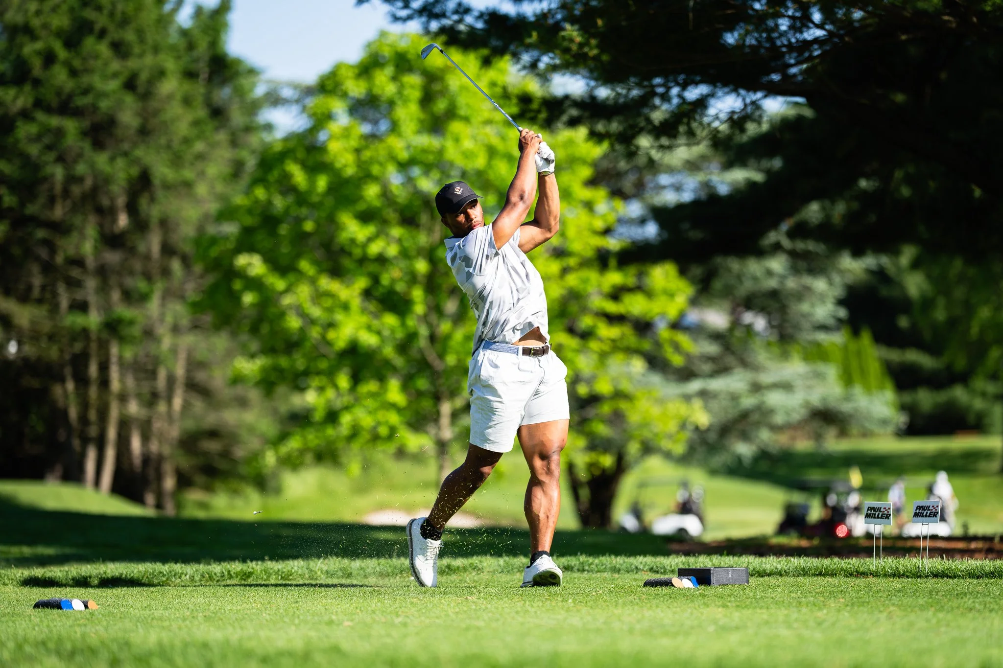 Saquon Barkley of Philadelphia Eagles plays golf.