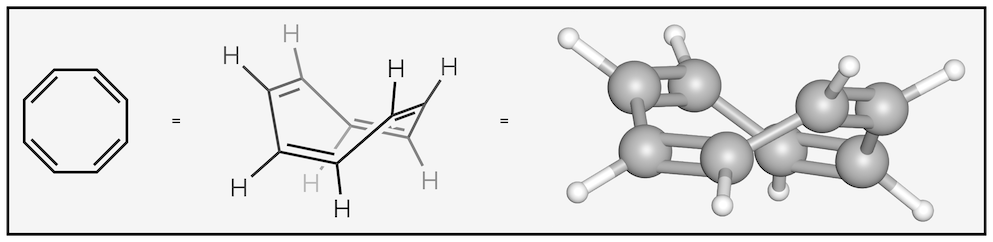 Puckered cyclooctatetraene