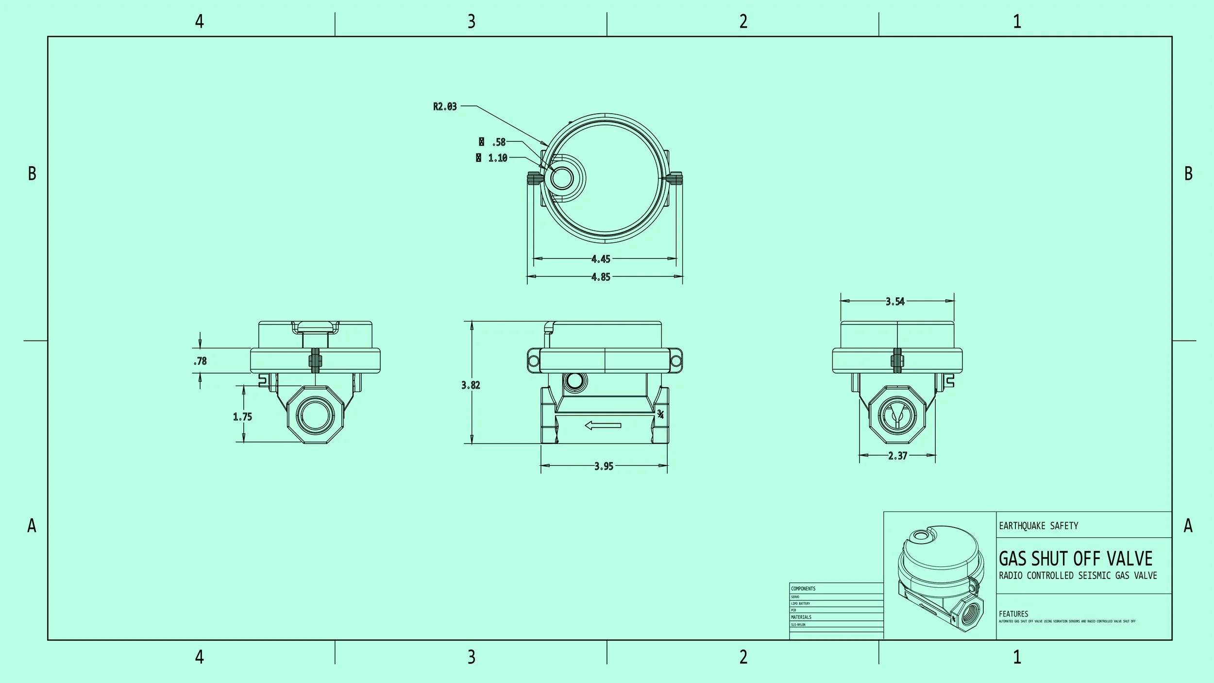 Gas shut off valve