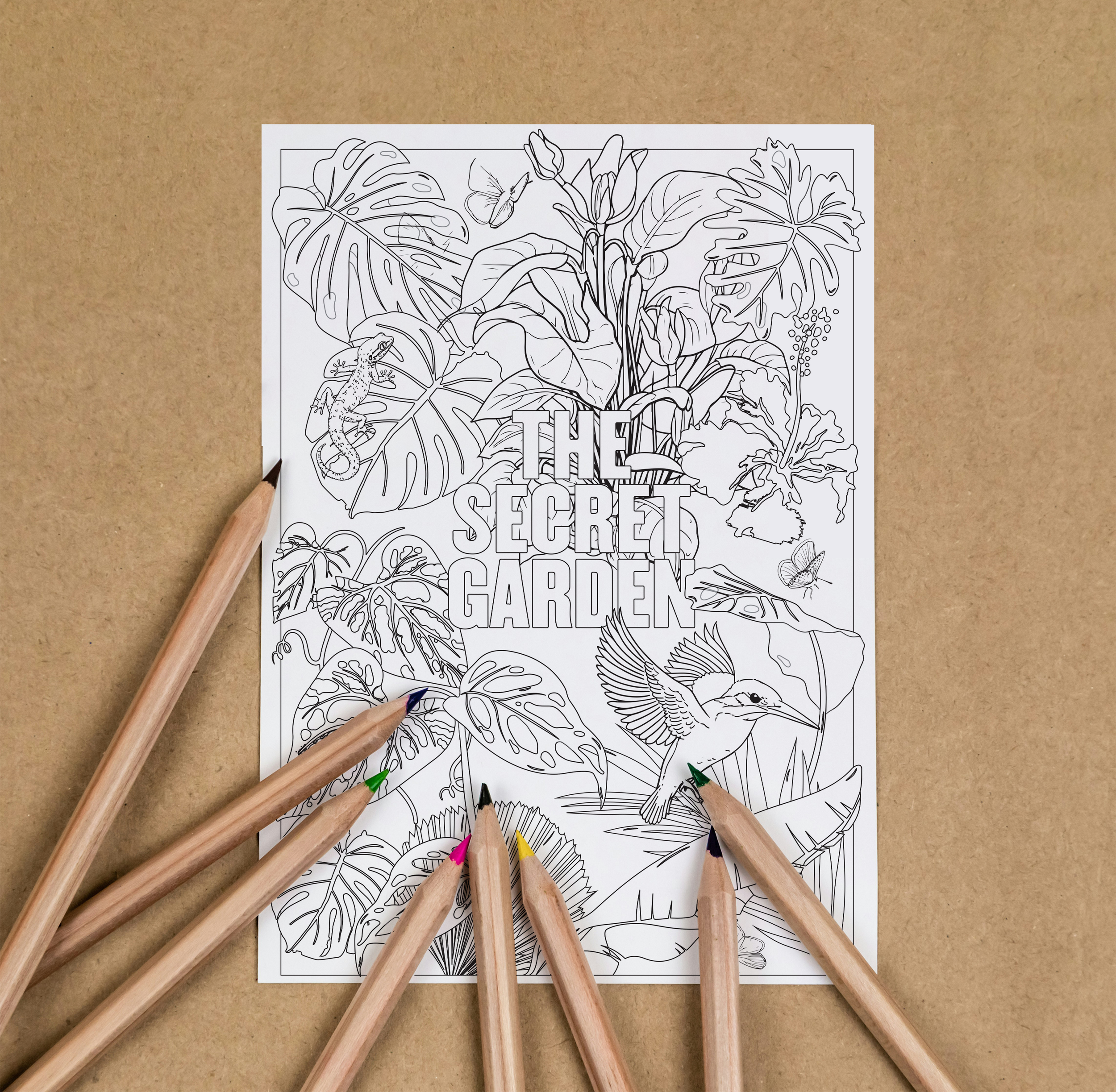 Colouring-in sheet for The Secret Garden 