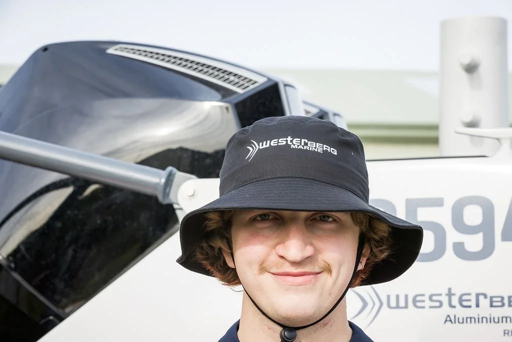 Westy Wide Brim Bucket Hat - Black (White Logo)