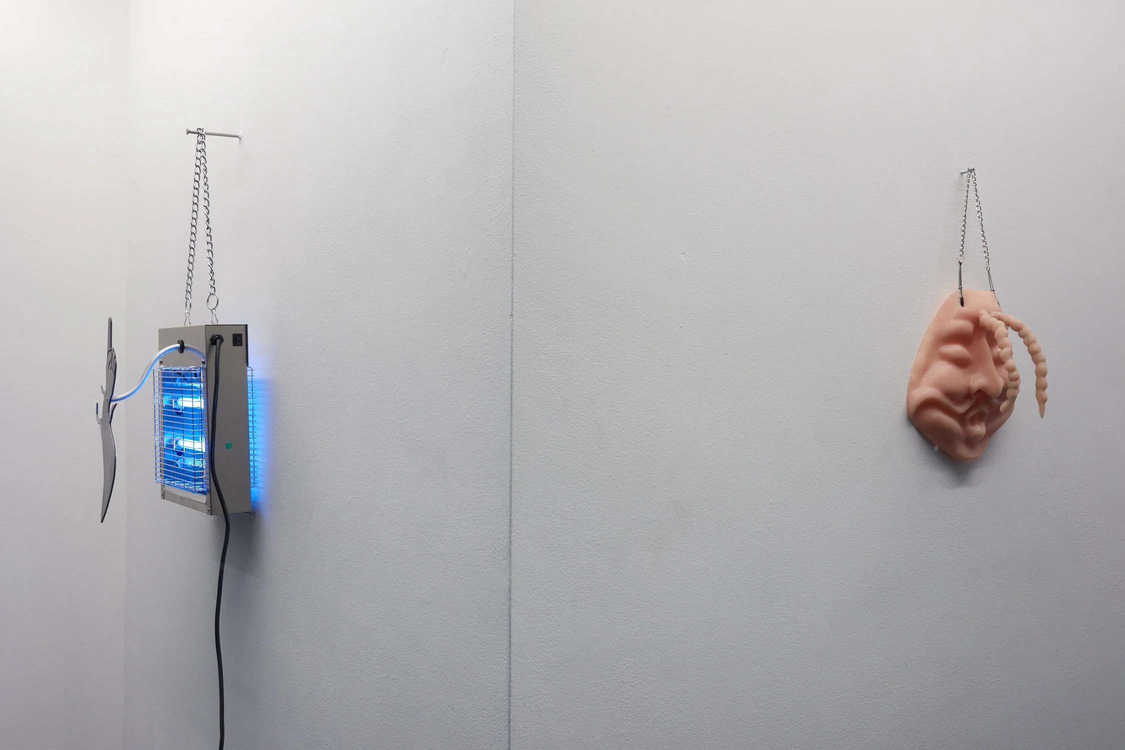 Exhibition view from Romain Sarrot solo exhibition, '9:00 AM' with HATCH and hosted by VITRNE in London, 2022. Photo: Jonathan Bassett. Courtesy of the artist, Hatch Gallery and VITRINE.