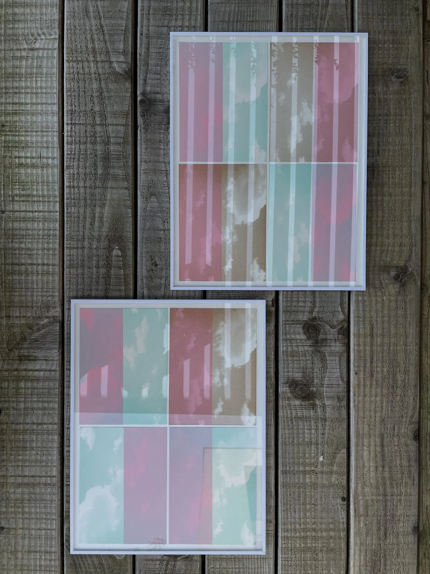 Quadriptyque, s&eacute;rigraphie, tirage unique #ciel #serigraphie #infini