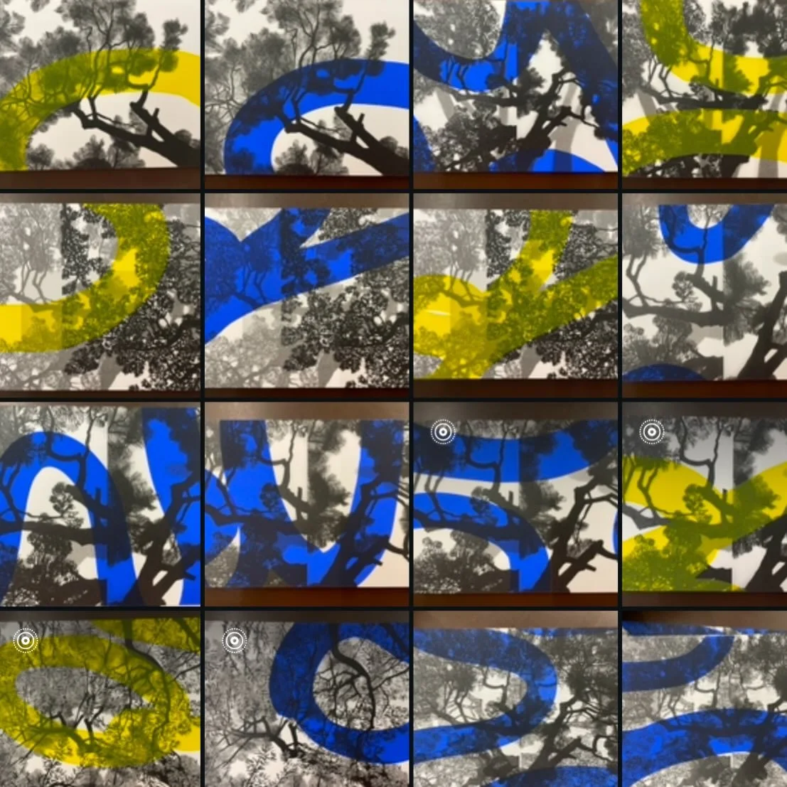 Travail &agrave; quatre mains avec @maryannbeall.art #pinede #trait #trace #couleurs #sourire @adagp_ Blandine Imberty/Mary-Ann Beal