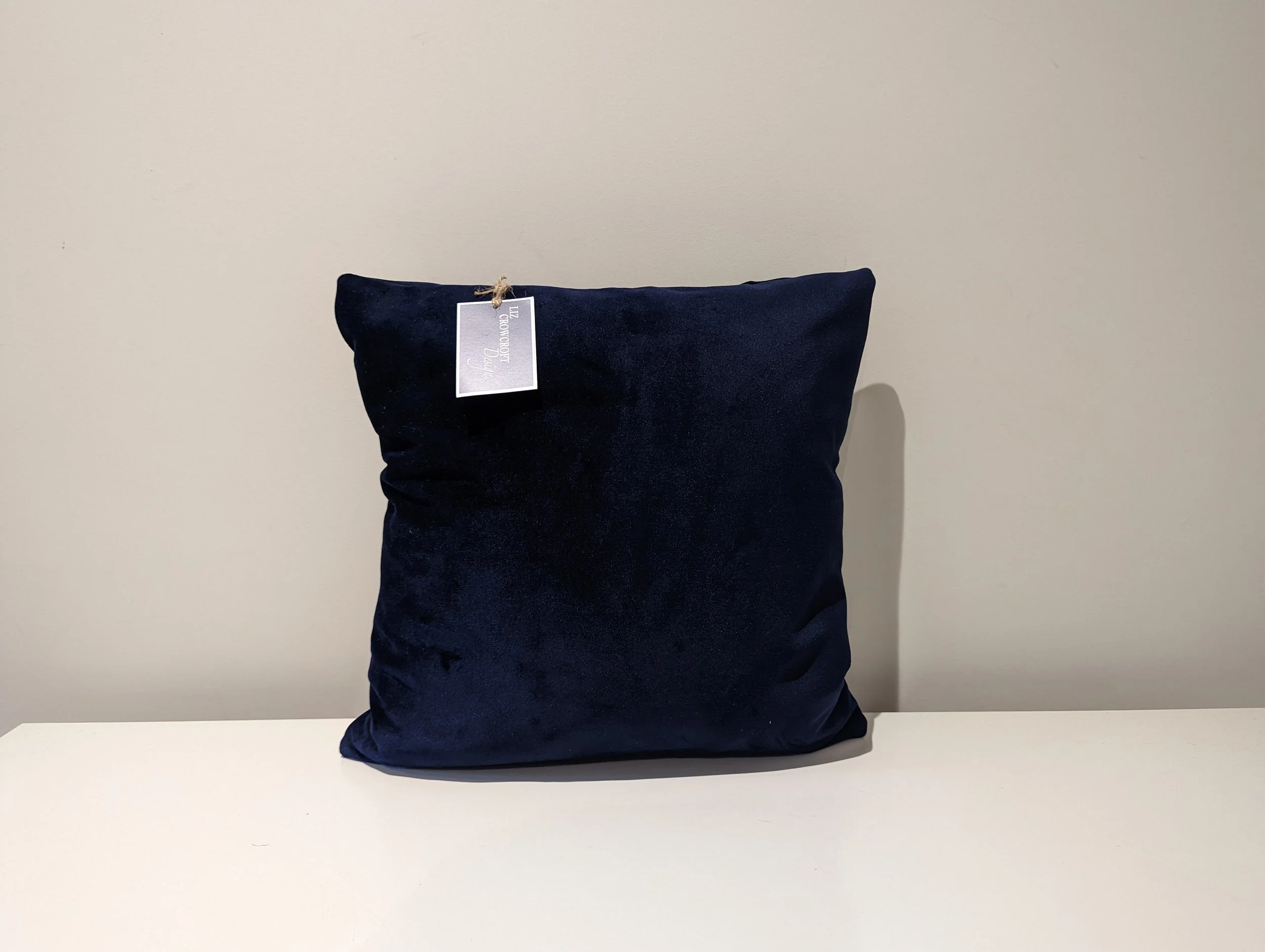 Navy blue velvet cushion