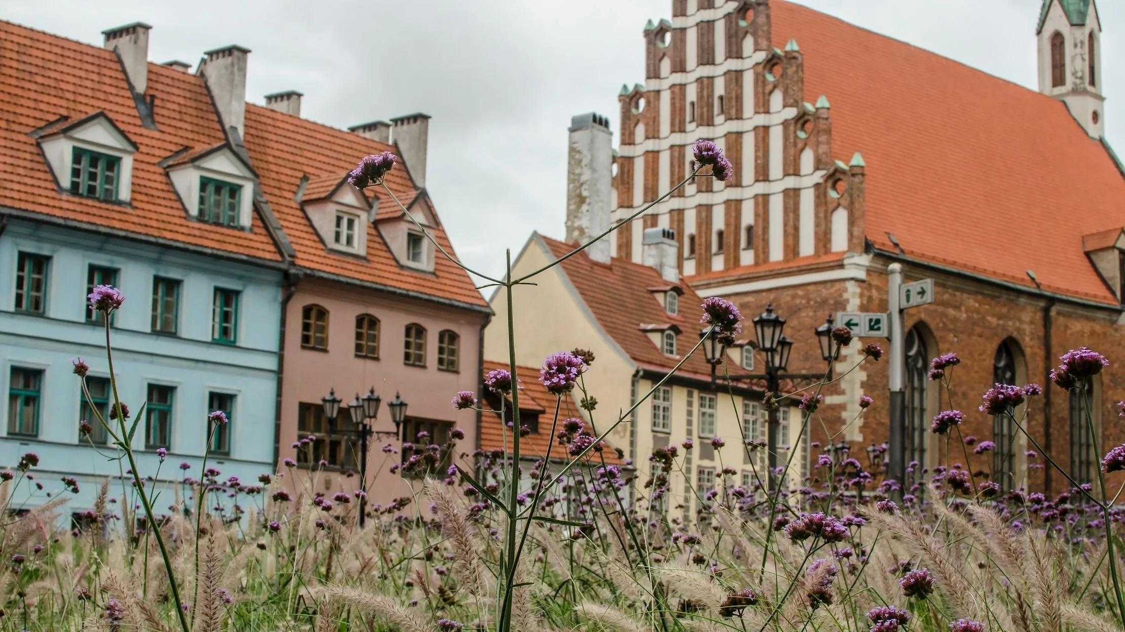 Riga Old Tow and flowers