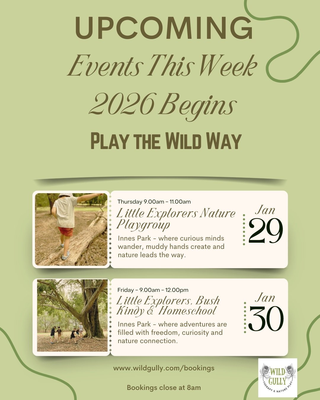 We start this week &mdash; and 2026 is about choosing a different kind of childhood.

One with muddy hands, big movement, deep focus and the freedom to explore without being rushed or managed. At Wild Gully, play isn&rsquo;t a filler between learning