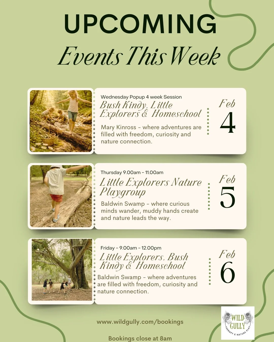 This week at Wild Gully is about choosing something different for your child.

If you&rsquo;re feeling the pull to slow things down, to step away from screens and schedules, and to give your child space to move, climb, imagine and just be &mdash; thi