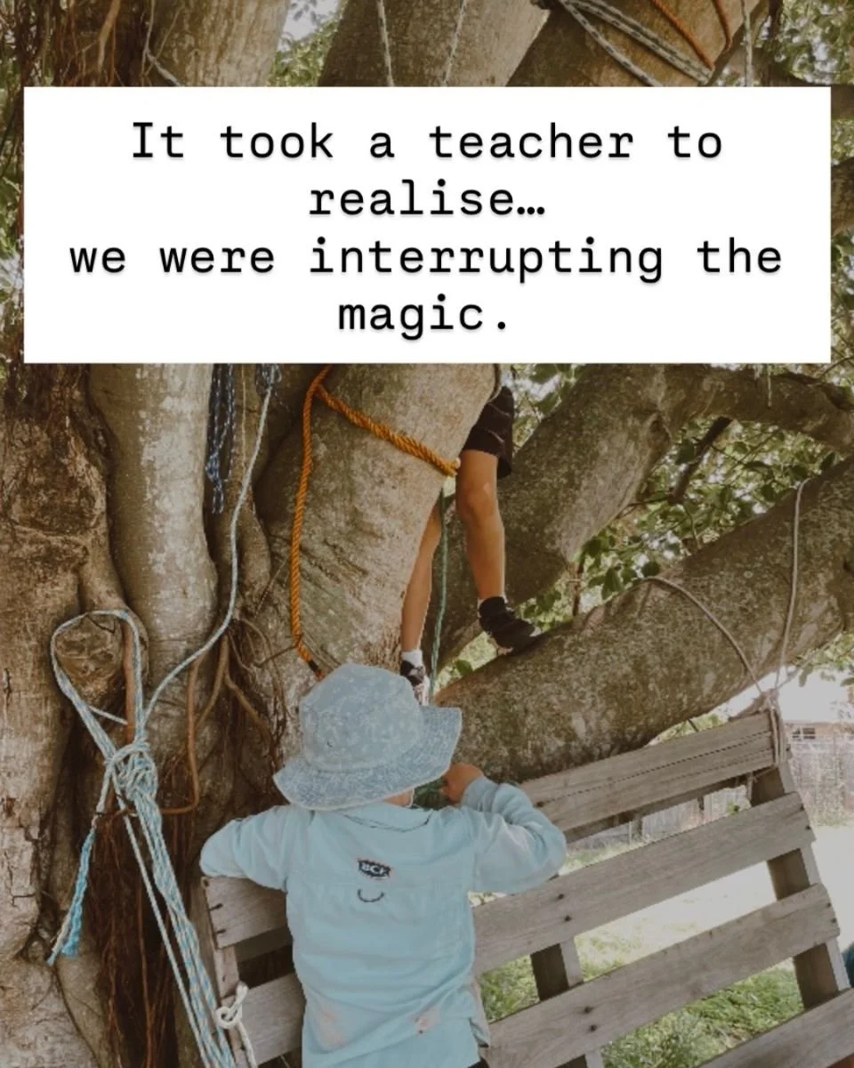 We&rsquo;re so quick to step in.

To guide it, fix it, speed it up&hellip; make it look like learning.

But real learning doesn&rsquo;t look neat. It looks like time. It looks like mess. It looks like children deep in something that matters to them.
