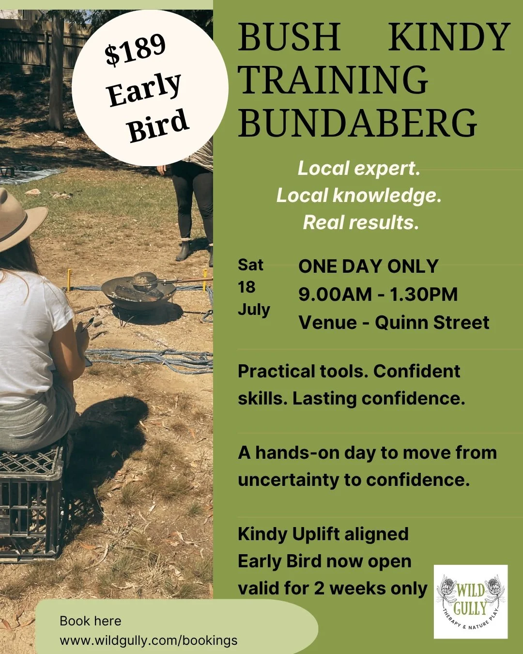 You&rsquo;ve been asking for local training&hellip; so here it is.

Bush Kindy Training is coming to Bundaberg.
A one-day, hands-on experience designed for educators who want to actually do nature play&mdash;not just talk about it.

We&rsquo;ll cover