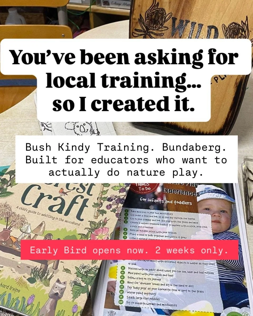 You&rsquo;ve been asking for local training&hellip; so here it is.

You&rsquo;re expected to offer nature play&mdash;
but no one showed you how.

Risky play. Tools. Fire.
It feels like a lot.

This training changes that.

Bush Kindy Training. Bundabe