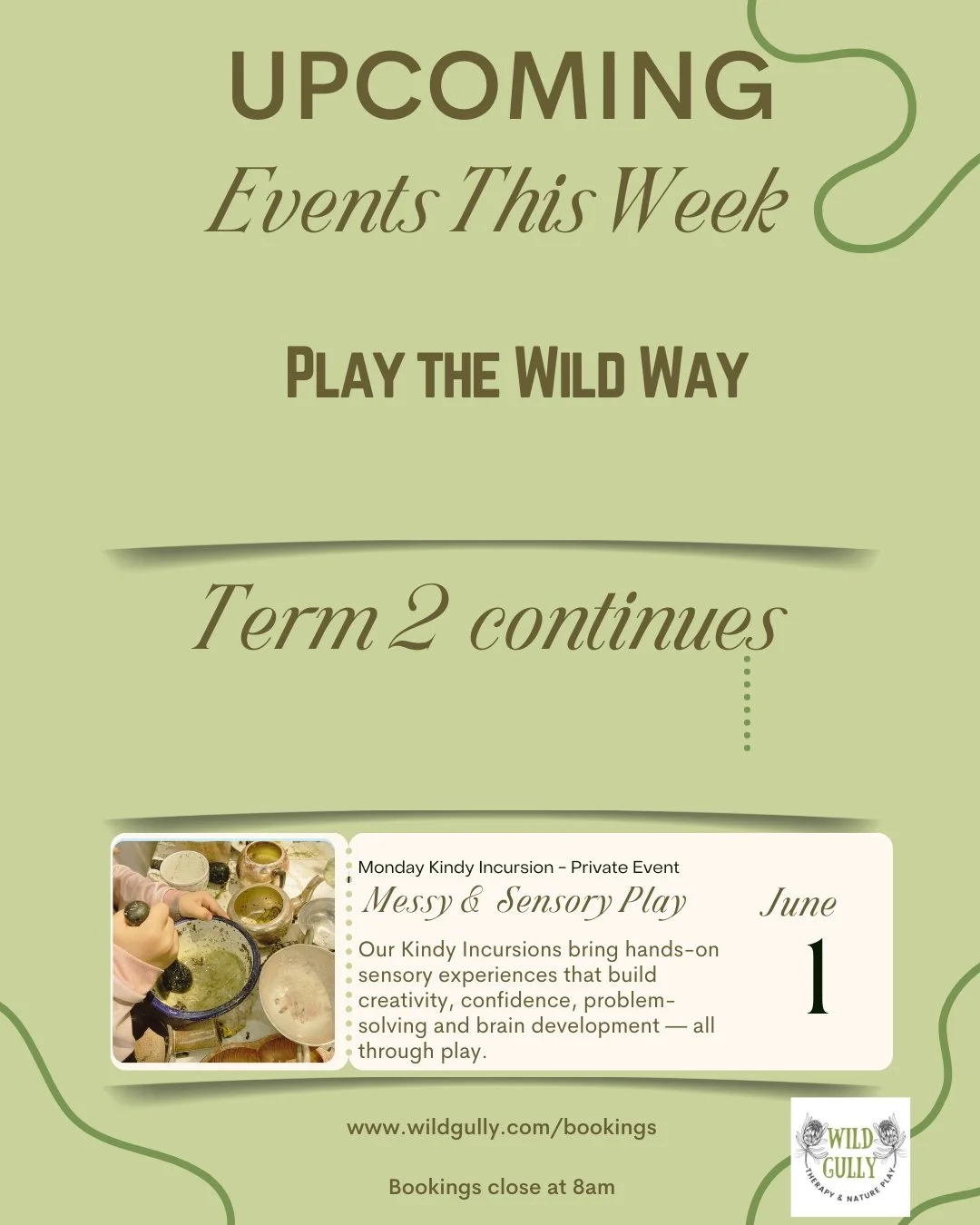 New week, new Kindergarten for Wild Gully

We&rsquo;re bringing messy, sensory play to little learners &mdash; where hands get dirty, minds grow, and confidence builds through real, hands-on experiences.

This is where creativity, problem-solving and
