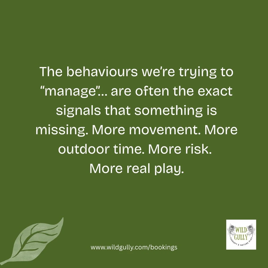 The behaviours we&rsquo;re trying to manage&hellip;
are often the exact signals that something is missing.

More movement.
More time.
More risk.
More real play.

Instead, we correct. Redirect. Manage.
And the behaviour keeps showing up.

Because it&r