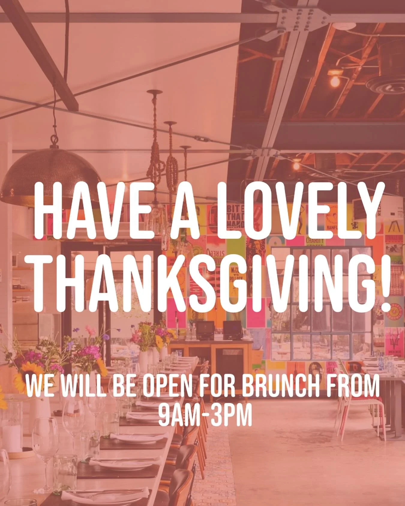 Stop in for some pre-Thanksgiving brekkie tomorrow from 9am-3pm✨

We will be closed for dinner service!
