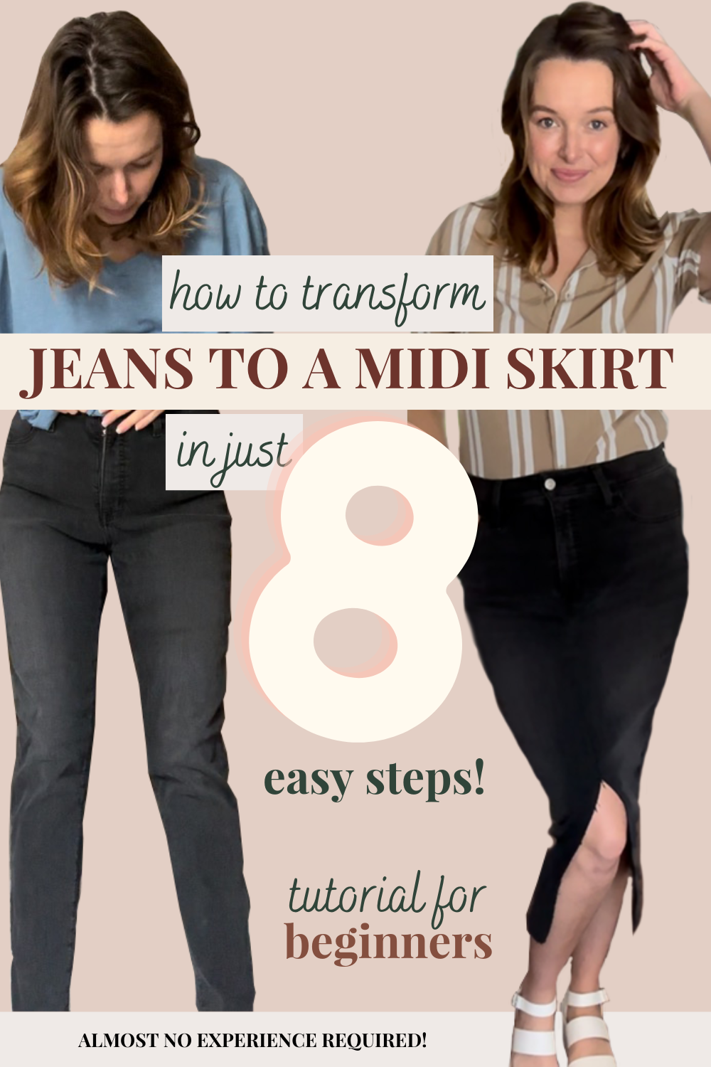 How To Turn Stretched Out Jeans Into A Midi Jean Skirt — Maggie