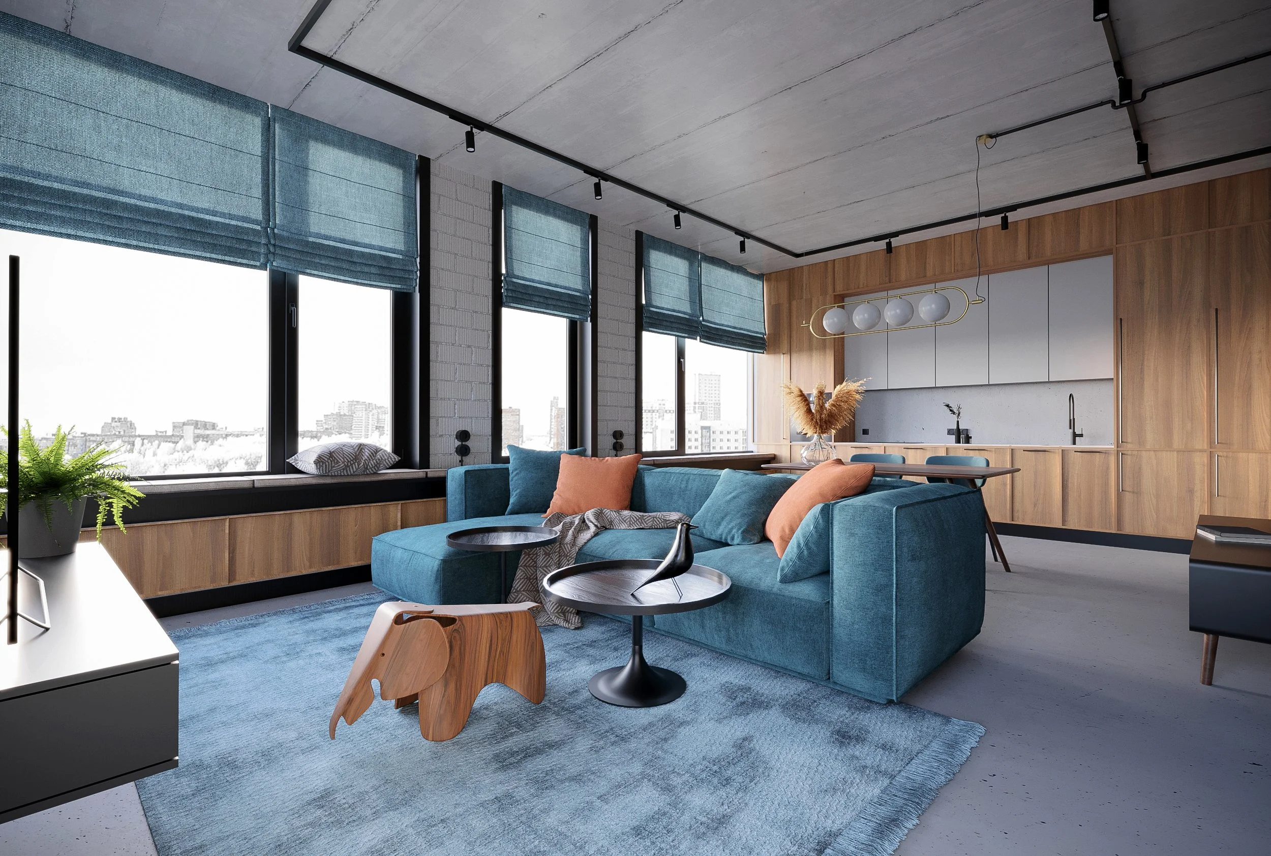 winter studio apartment