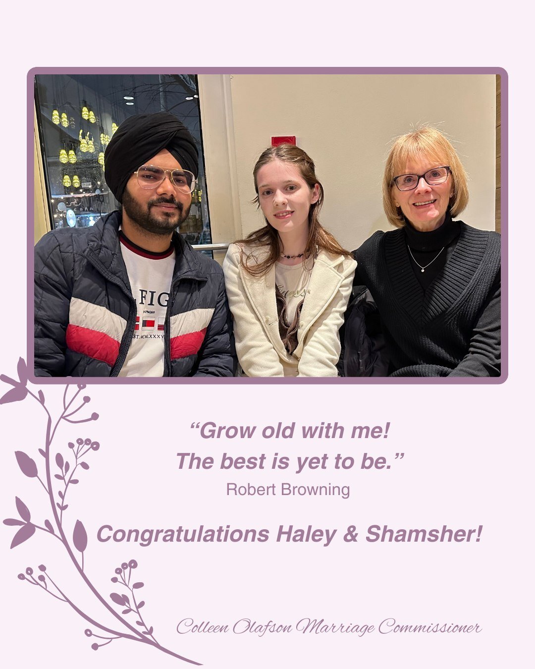 Congratulations Haley &amp; Shamsher! 💞⁠
www.colleenolafson.ca