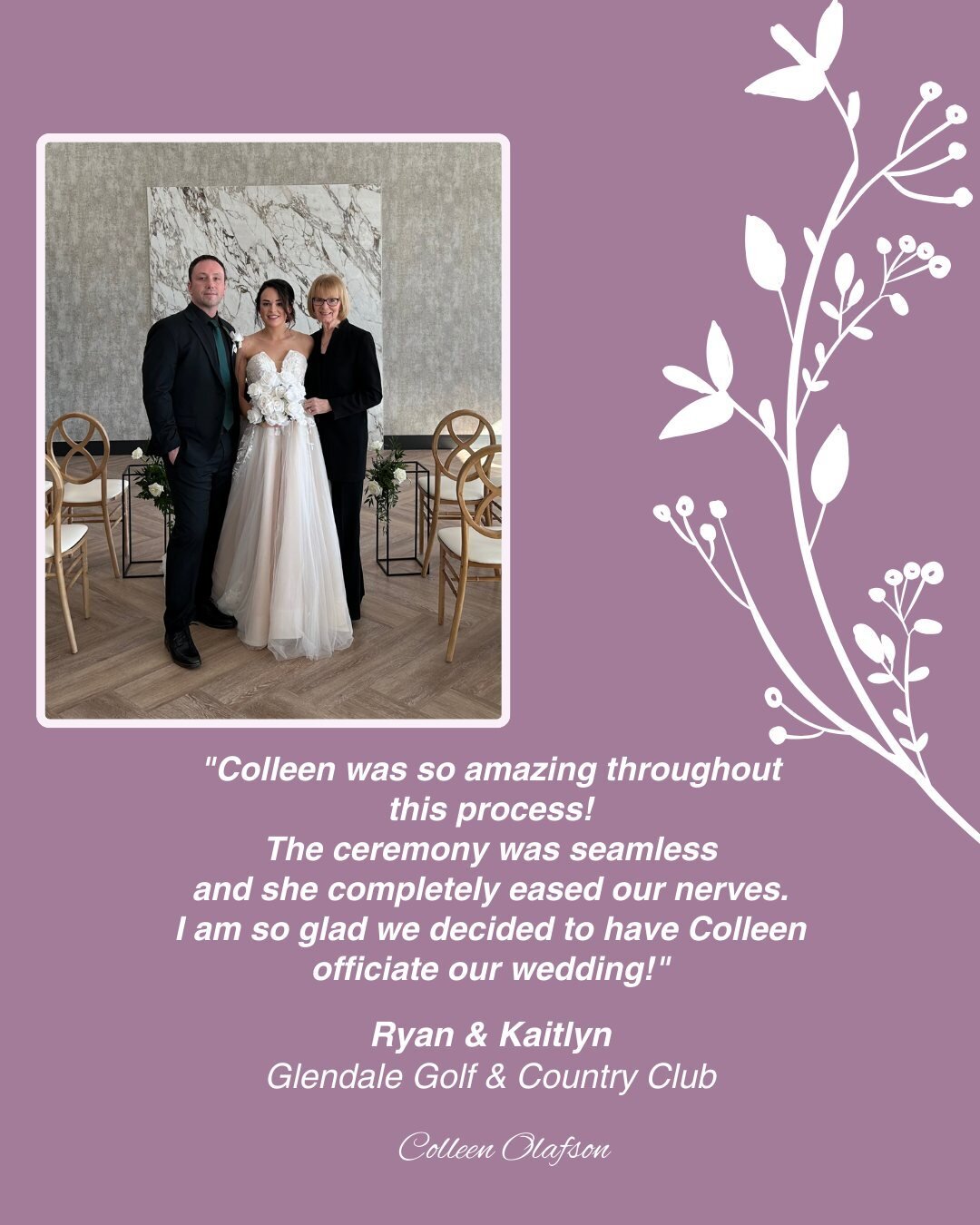 Congratulations Kaitlyn &amp; Ryan! 💞⁠
Married at Glendale Golf &amp; Country Club⁠
www.colleenolafson.ca⁠
⁠
⁠