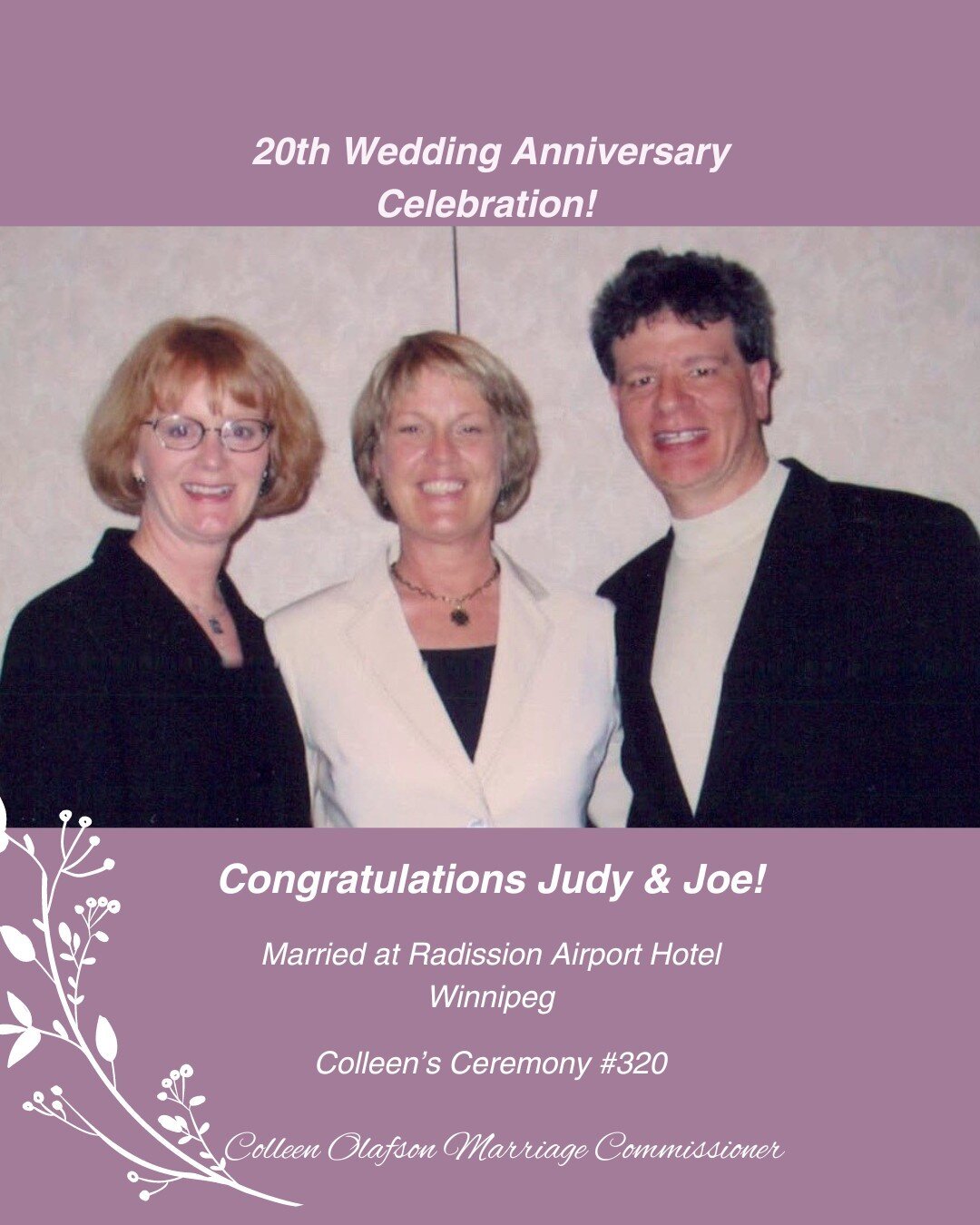 Happy 20th Anniversary Judy &amp; Joe! 💞