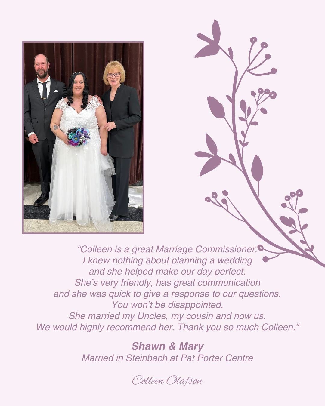 Congratulations Mary &amp; Shawn! 💞⁠
Married in Steinbach.
