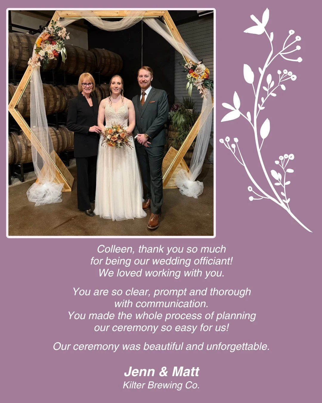 Congratulations Jenn &amp; Matt! 💞
www.colleenolafson.ca