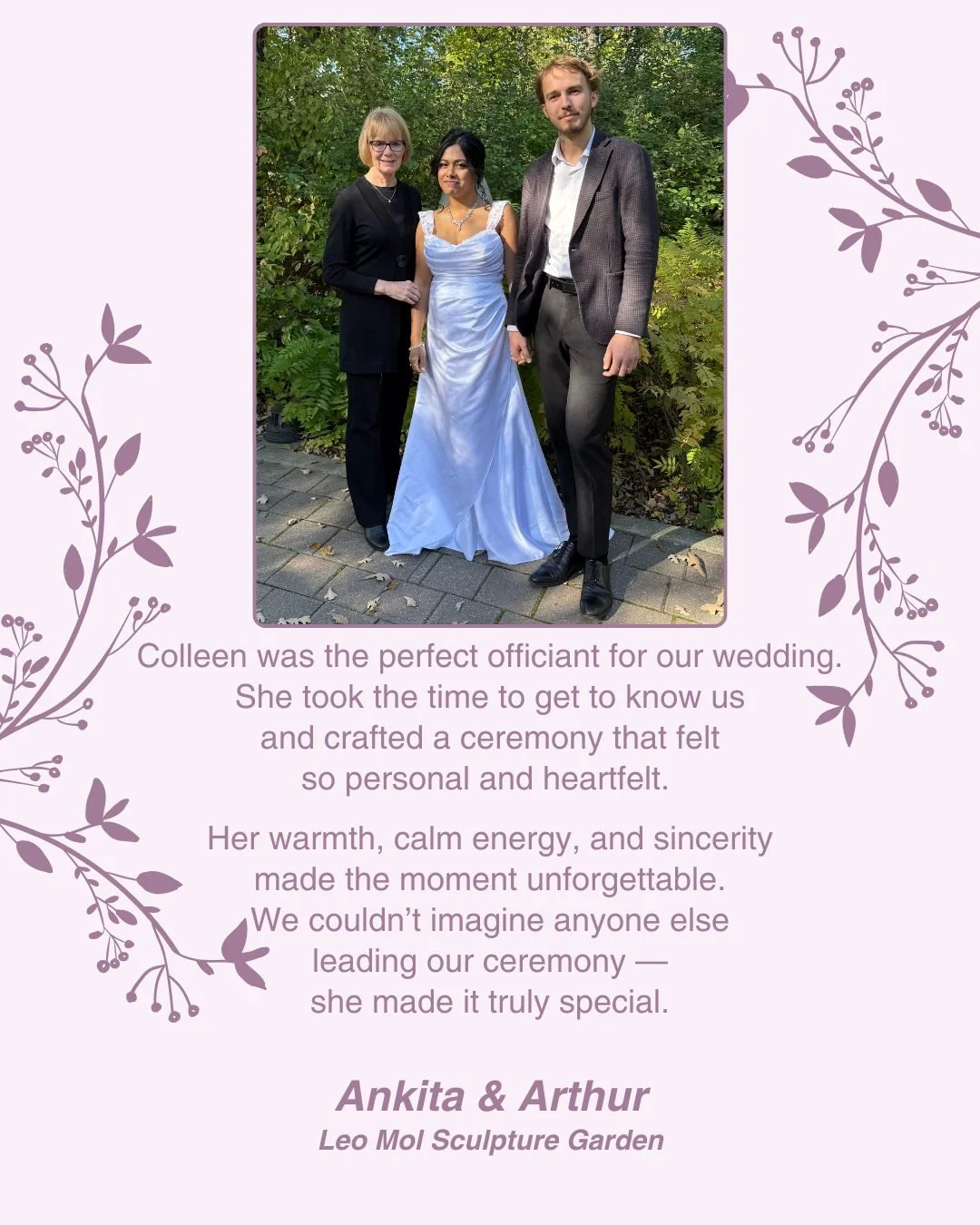 Congratulations Ankita &amp; Arthur! 💞
www.colleenolafson.ca