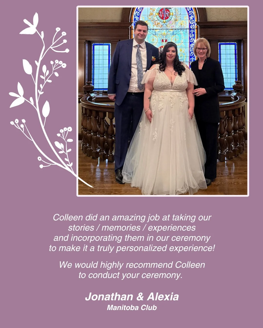Congratulations Alexia and Jonathan! 💞
www.colleenolafson.ca