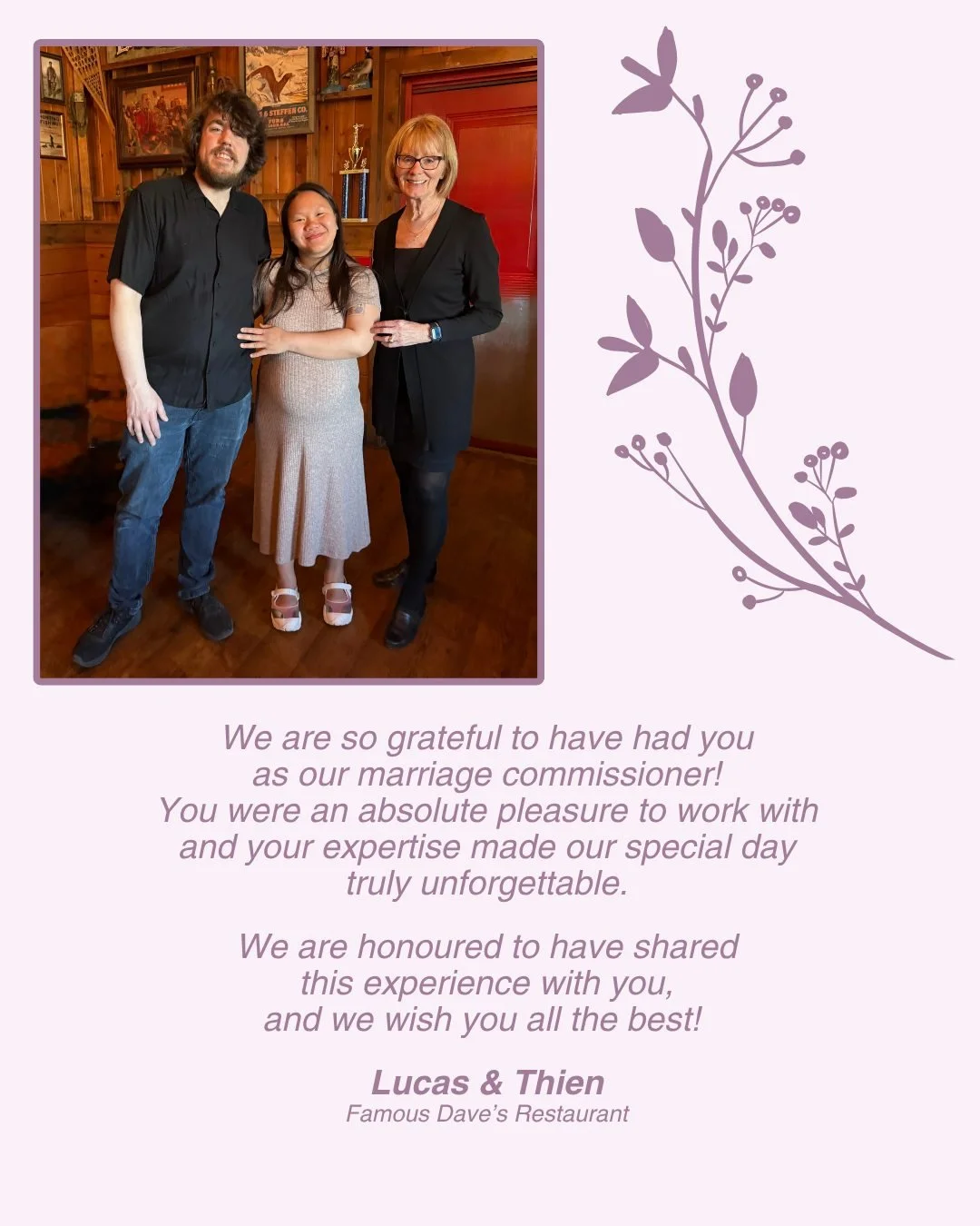 Congratulations Thien &amp; Lucas! 💞
www.colleenolafson.ca
