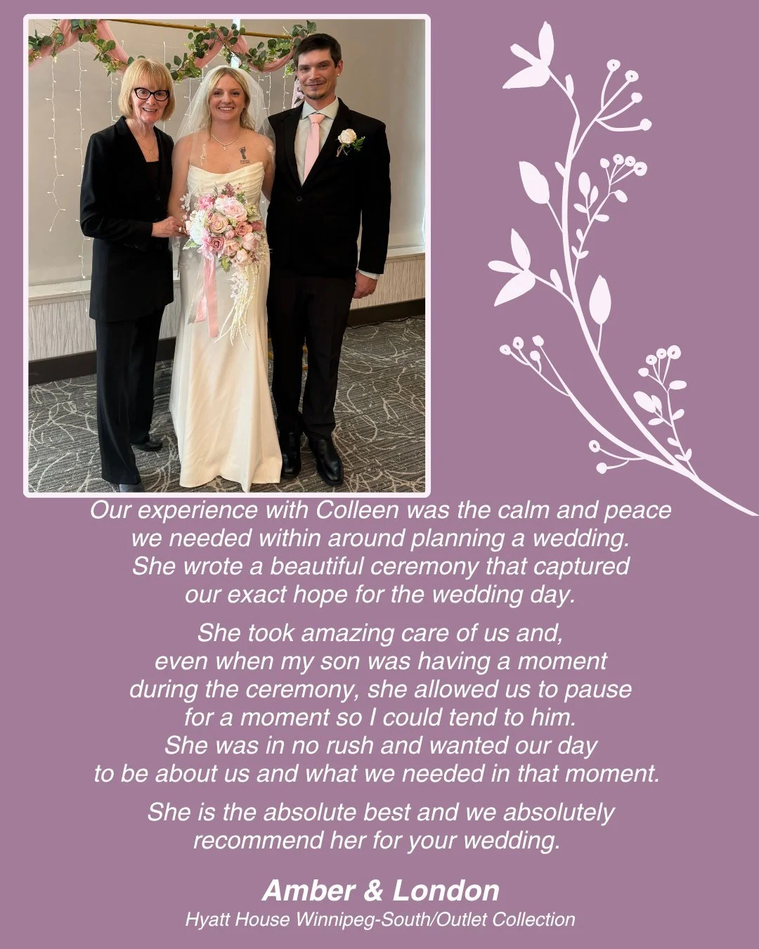 Congratulations Amber &amp; London! 💞
www.colleenolafson.ca