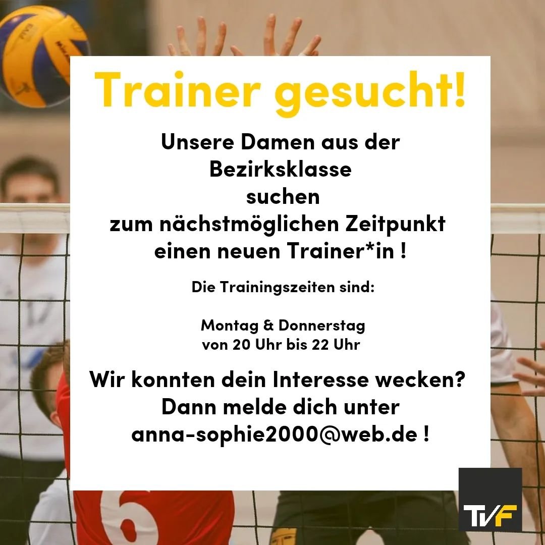 Wir suchen Dich! Volleyball-Trainer*in gesucht!

Interesse? Dann melde dich doch einfach bei uns.

#volleyball #trainergesucht #tvflehingen @tvflehingenvolleyball