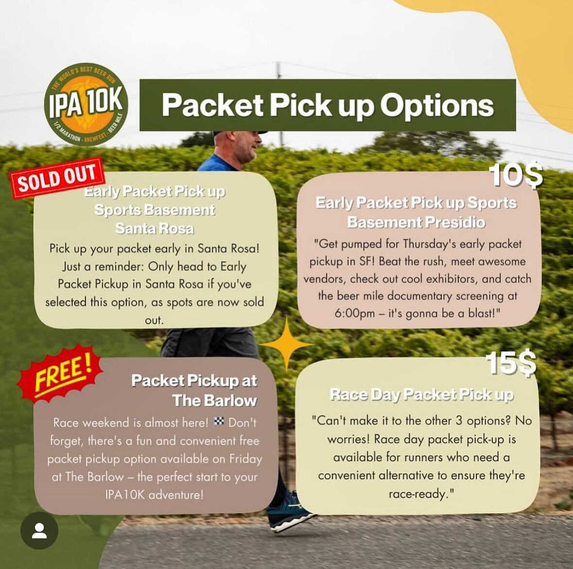 &ldquo;🏁 Haven&rsquo;t chosen your packet pickup option yet? Head over to the IPA10k Race Roster store to select your preferred option now! Don&rsquo;t miss out on the convenience of early pickup or the excitement of race day pickup. Secure your cho