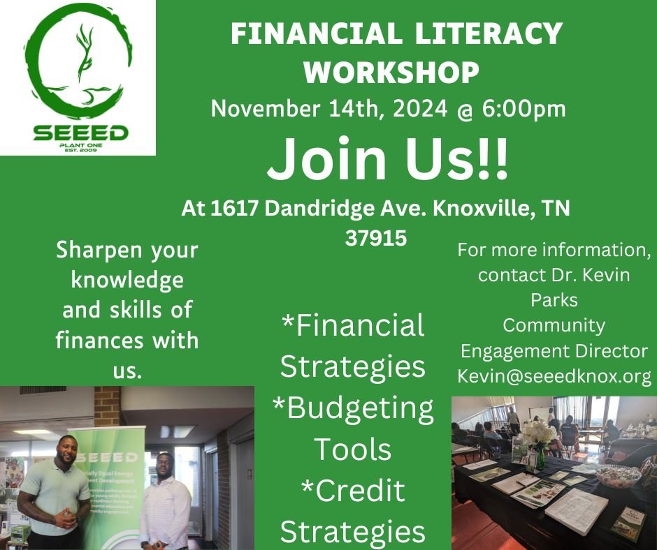 Join Us for SEEED's 4th Financial Workshop!

Are you looking to build confidence in managing your finances? Don't miss our financial workshop on **Thursday, November 14th, from 6 PM to 8 PM**.

What to Expect:
- Free food!
- Opportunity to win gift c
