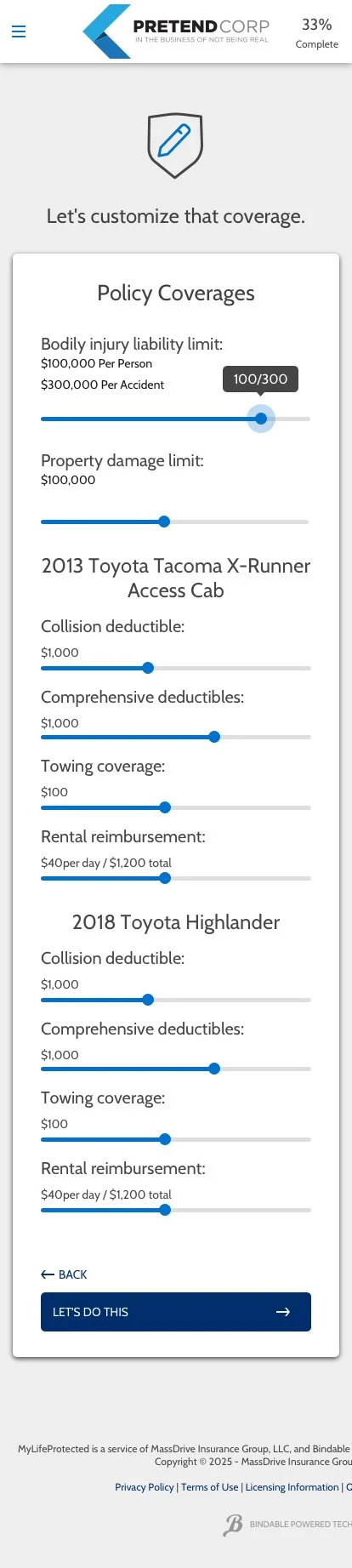 Coverage customization 