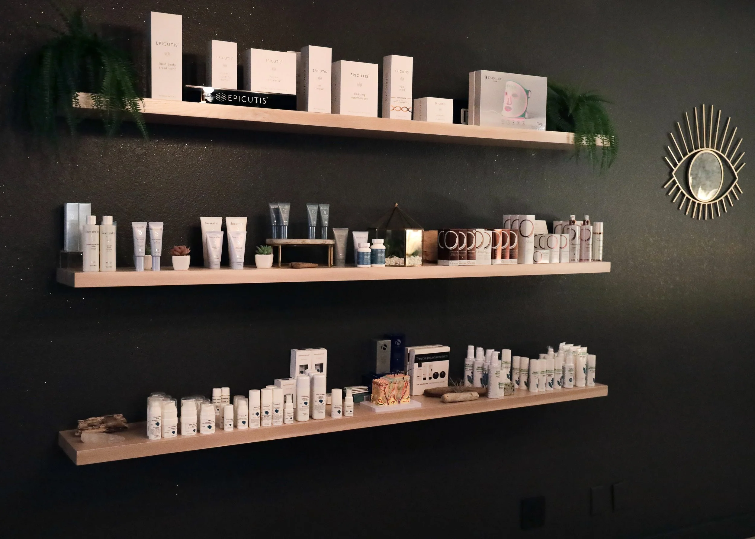 A collection of skin care products most of them containing no scent, dye, preservatives and emulsifiers