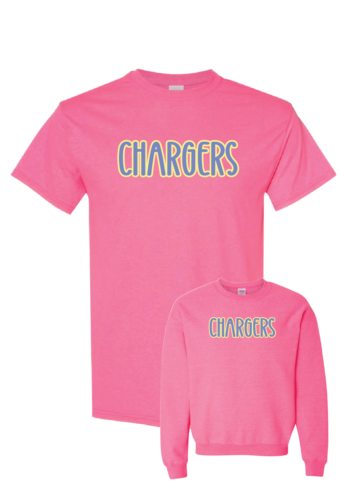Chargers on Neon Pink