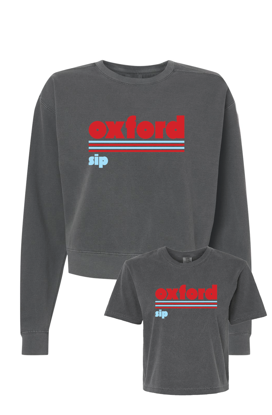 Oxford, Sip - Mid Length Crew Neck & Boxy Crop