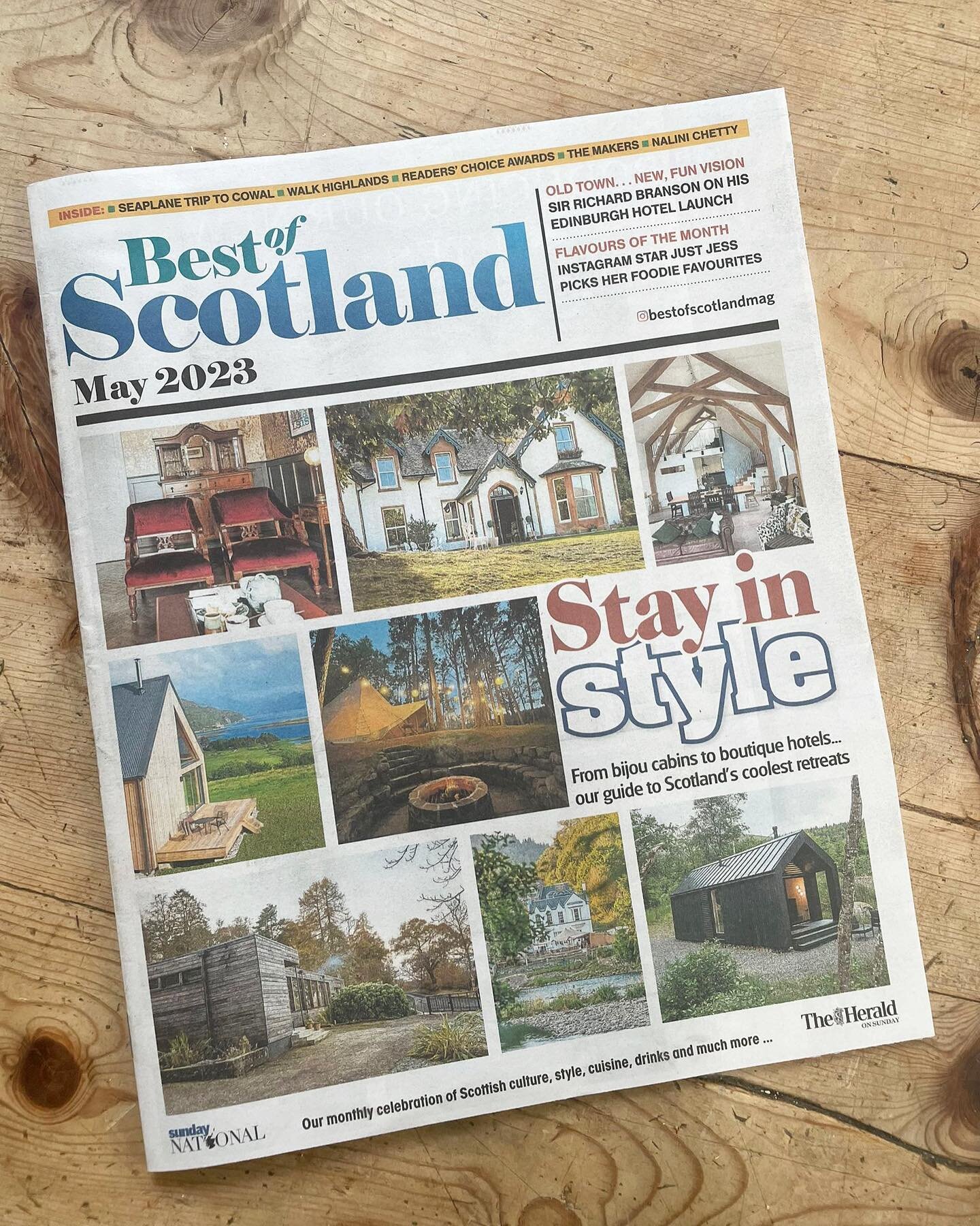Lovely mention in this weekend&rsquo;s Herald @bestofscotlandmag alongside some great company. Thanks @ailsa_sheldon for including us and @greatglencharcuterie for the photos!

#scottishstays #bestofscotland