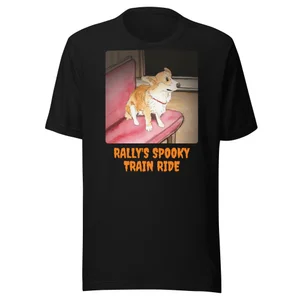 Rally's Spooky Train Ride adult tee in black