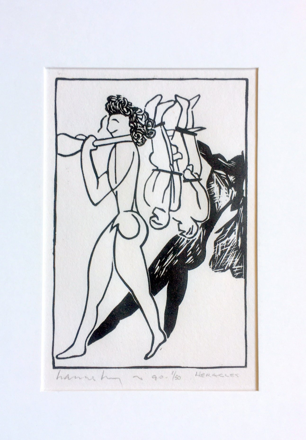 Hercules lino cut