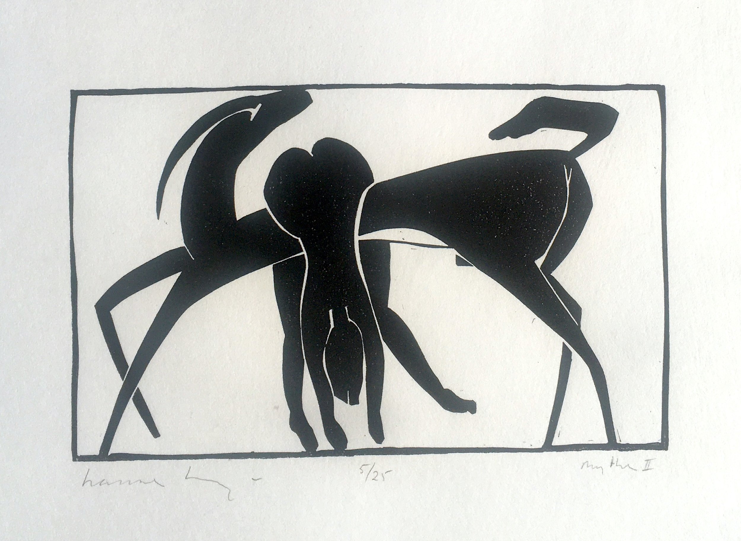Myth 2 lino cut