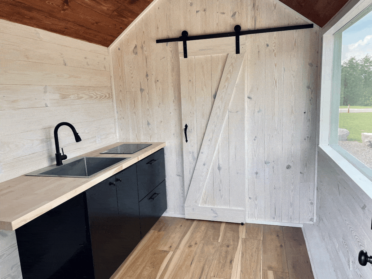 The Willow Model Kitchenette a Customizable Tiny Home built on Wheels