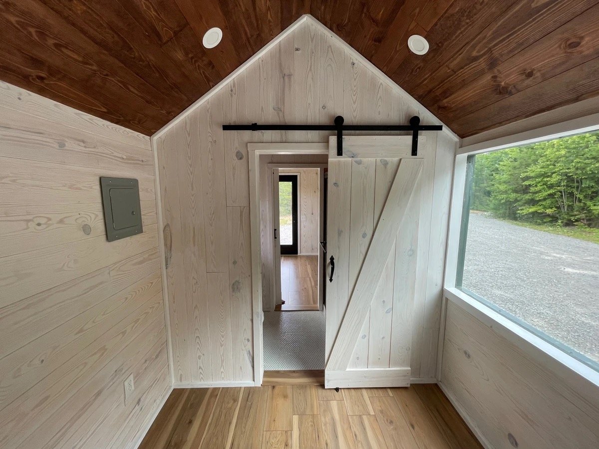 Interior Bedroom View of Willow Model Tiny Home on Wheels