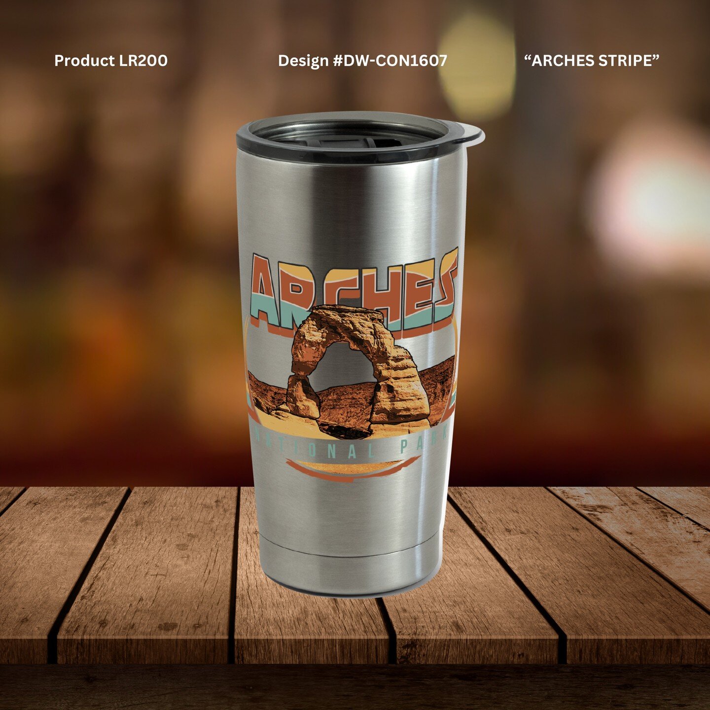 Presenting one of our custom drinkware designs for Arches National Park. This design can come on a variety of drinkware products such as this stainless steel tumbler, wine tumbler, sports water bottle, shot glass, beer pint, and wine glass. Want to g