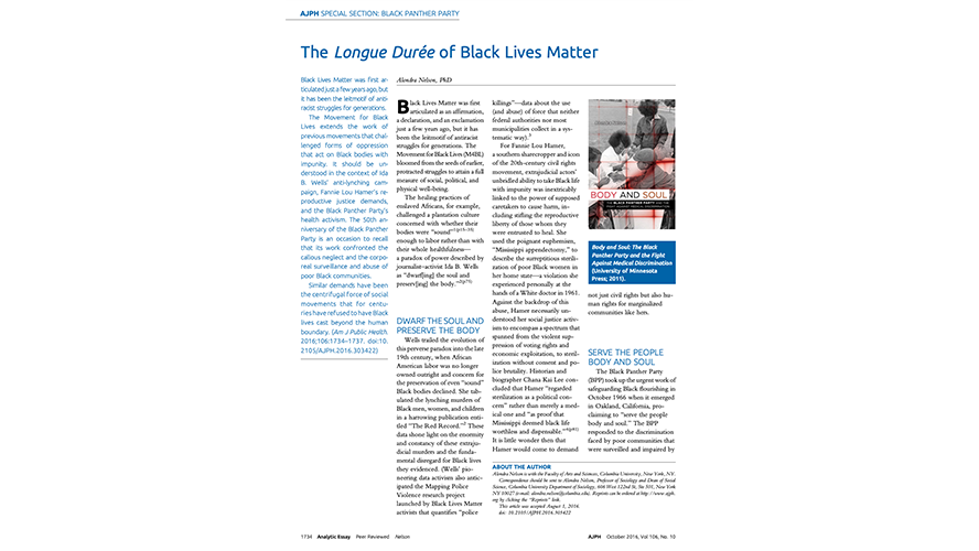 The Longue Durée of Black Lives Matter