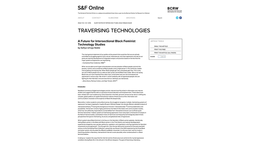 A future for Intersectional Black Feminist Technology Studies