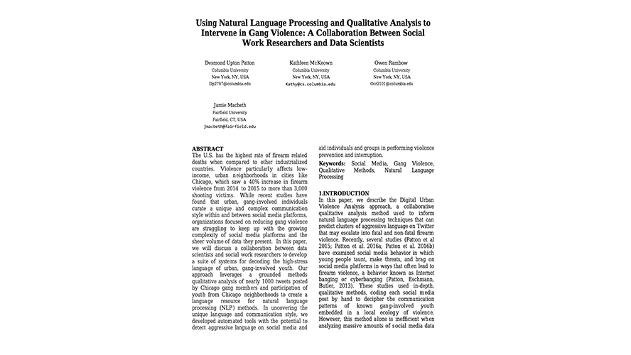 Using Natural Language Processing and Qualitative Analysis to Intervene in Gang Violence