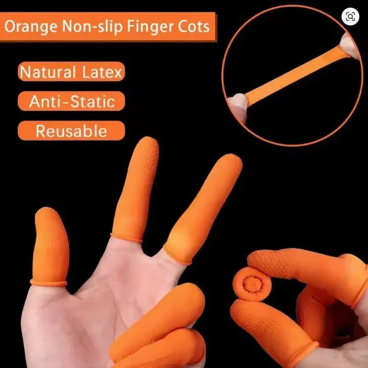 Anti-cut Reusable Finger Cover Natural Rubber Gloves Non-slip Fingertips Protector Gloves