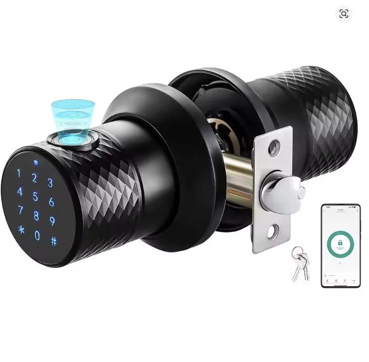 Smart Fingerprint Door Knob with Keypad Touchscreen Digital Lock