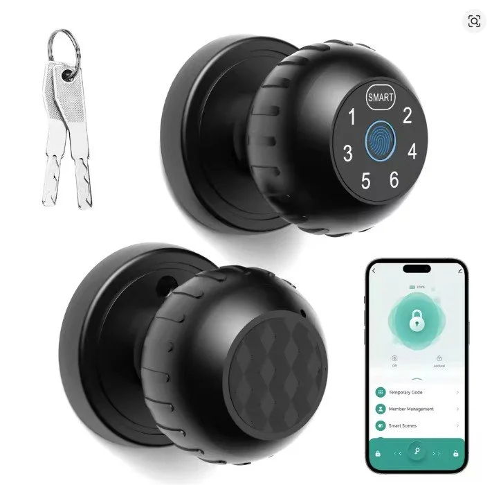 Smart Fingerprint Door Lock Remote Control Passcode Unlock Touchscreen Lock