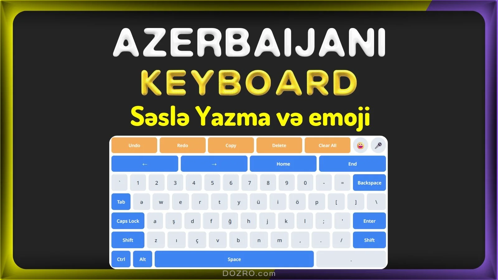 Azerbaijani Keyboard Online with Voice Typing | Səslə Yazma ilə Onlayn ...